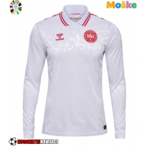 Moške Nogometnih dresov Danska Gostujoči EP 2024 Dolgi rokavi